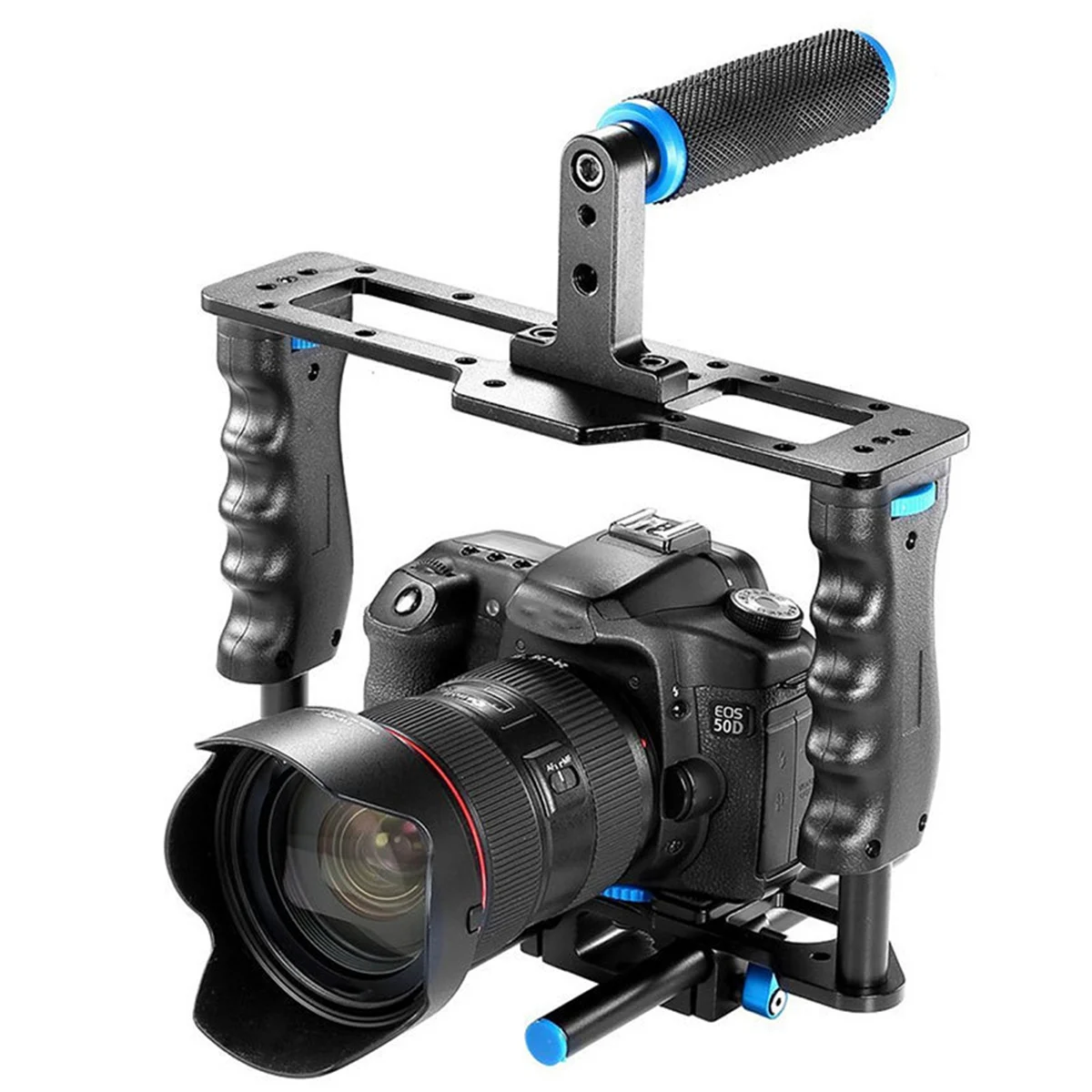 상단 핸들 그립이 있는 C2 DSLR 카메라 마운트, 사진 스튜디오 키트, 토끼 케이지 스태빌라이저 카메라 케이지,  A7 A7R 용