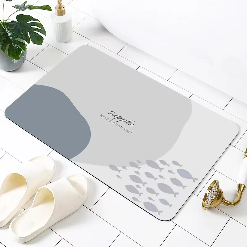 Fashion Diatomite Home Decorations Bathroom Entrance Doorway Kitchen Non-slip Water Absorbent Quick Drying Floor Mats floor mat