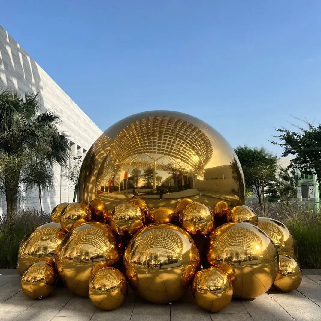 Inflatable Decoration Sphere 35cm Gold Mirror Finish - PVC Balloon main image 0