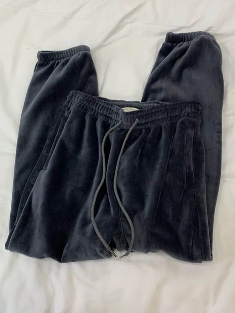Winter Warm Plush Sweatpants Casual High Waist Plus Velvet Harem Pants Korean Fashion Baggy Womens Oversize 4xl Pantalones 2023