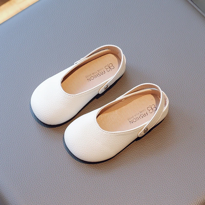 New Girls Korean Shoes Spring Autumn Cute Square Head Princess Single Shoe Shallow Mouth Soft Sole Anti Slip Leather Shoes 2