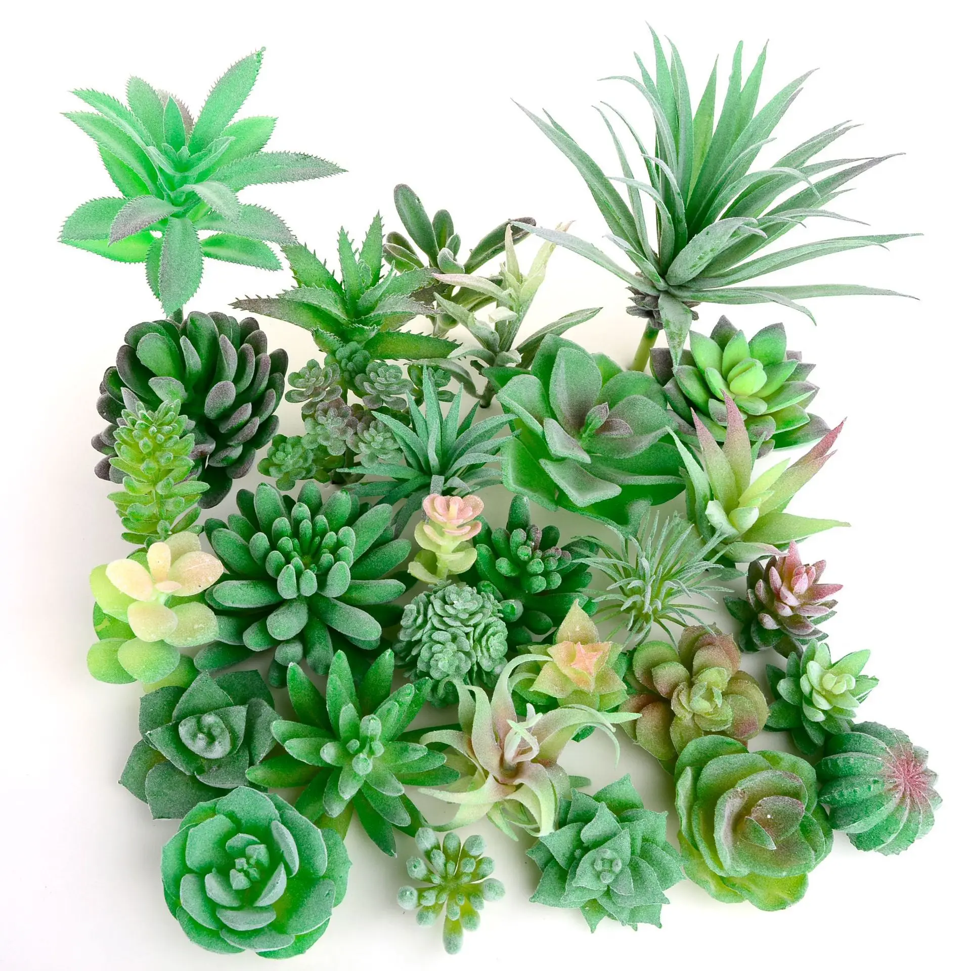 Verdant Flocked Artificial Succulents for Home and Garden Decor