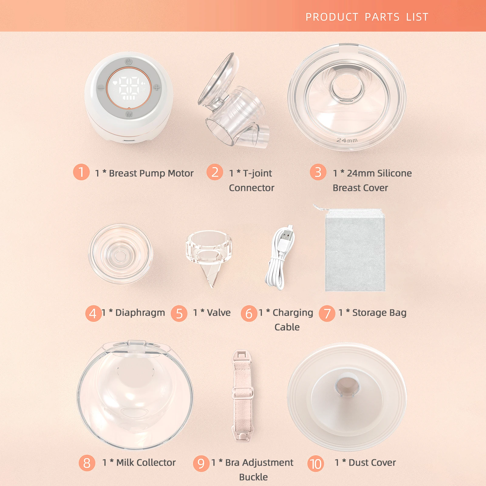 YW588 Wearable Breast Pump Hands Free Electric Breast Pump for Breastfeeding 4 Modes 12 Suction Level Low Noise Built-in Battery 5