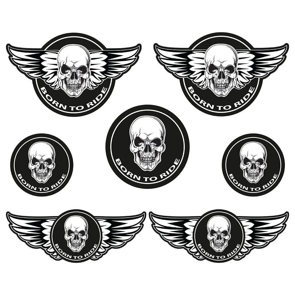 

For 1Set BORN TO RIDE LAMINATED STICKER SET Biker Motorcycle Chopper Bobber Cafe Racer