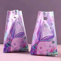 10pcs Handbag Candy Bags Little Mermaid Birthday Party Decoration Kids Gift Bag 1st Birthday Baby Shower Party Supplies 1