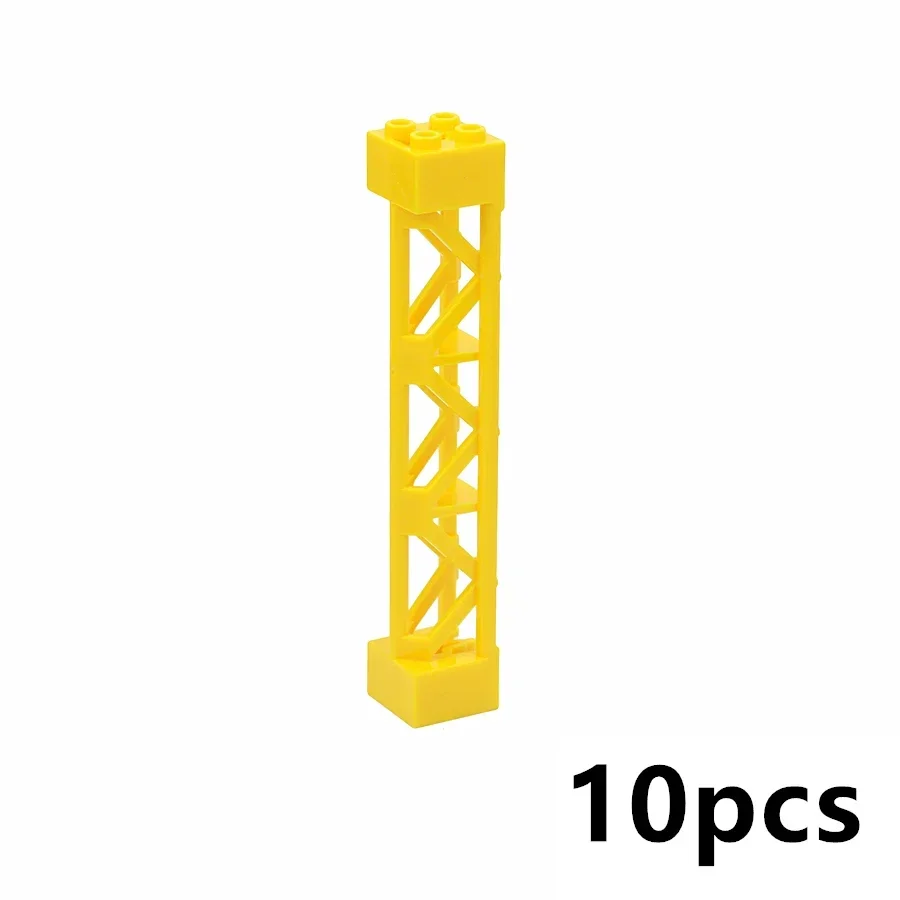 Compatible 95347 Pillars Bricks Lattice Tower 2X2X10 Support Baseplate Bridge Girder Bracket Building Block Part Column Toys