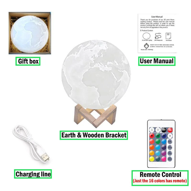 3D LED Mondlampe Nachtlicht Märchenhafte Tischlampe Schlafzimmer Nachttischlampe Niedliche Kinder-Nachtbeleuchtung für Zimmer Geburtstagsparty Dekoration Feiertagsgeschenke – Detail 15
