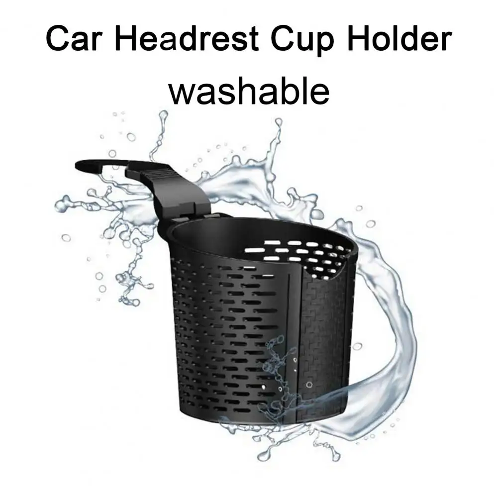 

Car Cup Holder Tray Secure Car Cup Holder Car Headrest Cup Holder Tray with Hook Design Universal Auto Storage Box for Drinks