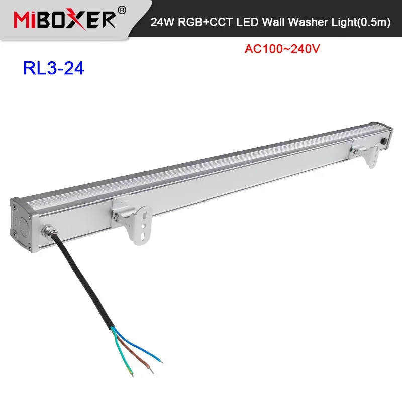 MiBoxer 0.5m 24W LED Wall Washer Light RGB+CCT Waterproof IP66 AC100~240V High Voltage Dimming outdoor Lamp 2.4G Remote control