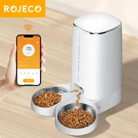ROJECO Automatic Cat Feeder Pet Smart Cat Food Kibble Dispenser Remote Control Auto WiFi Double Feeder For Cats Dog Accessories 1