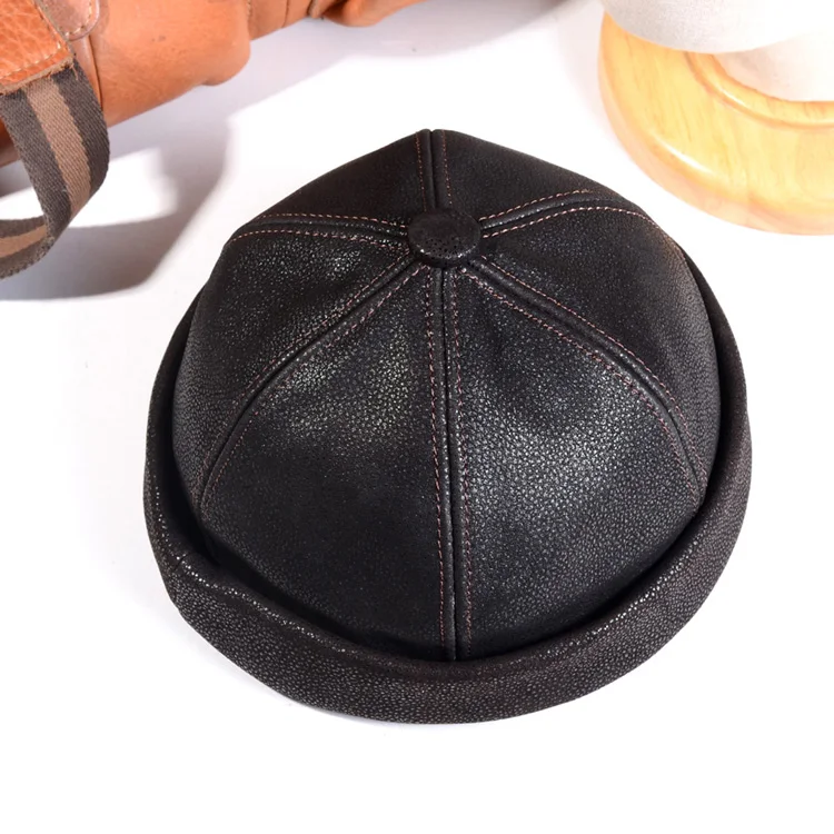 CPH BERET/8 PANEL BLACK 未開封 M/L Chiclinco PU Leather French Berets Hats, 8 Panel Beret Caps
