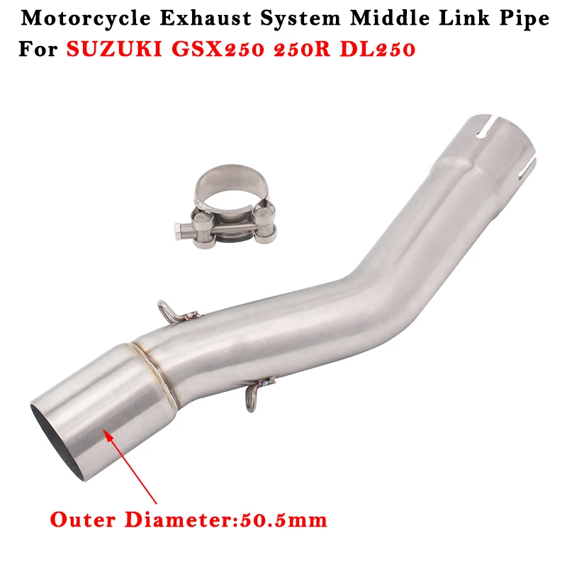 

Slip On For SUZUKI GSX250 GSX250R GSX 250 R DL250 Motorcycle Exhaust Moto Escape System Modified 51mm Muffler Middle Link Pipe