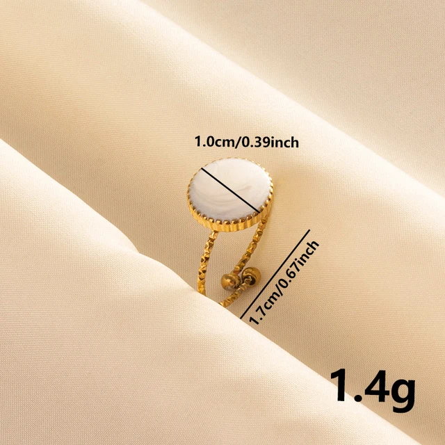 Bagues ouvertes bohème en émail blanc, couleur or, luxe, irrégulier, en acier inoxydable, réglable, bijoux de charme pour femmes, cadeaux