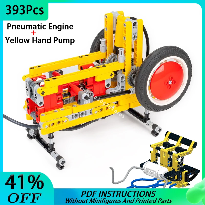 

MOC Technical Switchless Pneumatic Engine With Hand Pump Model Buiding Blocks DIY Toys for Boy Bricks Children Kid Birthday Gift