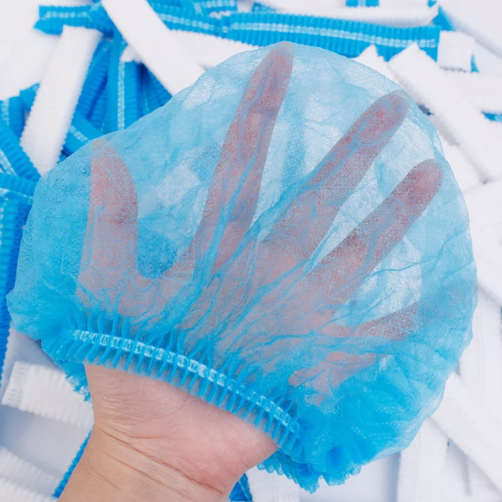 Non Woven Fabric Head Covers Disposable Stretch Net Hair Hat Bouffant Caps 100-50PCS For Kitchen Bathroom disposable hair cap disposable shower cap waterproof shower cap shower cap sauna hats satin nightcap sleeping cap silk bonnet hair bonnet satin bonnet satin durag dry hair cap electric dryer hat satin headband