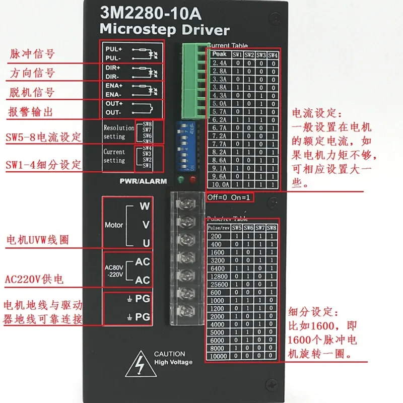 NEMA 42 3 상 AC 스텝퍼 모터 키트, 110mm 8N.m 110BYG350A 3M2280-10A 드라이버, 220V 하이브리드 4.3A CNC 라우터 테이블 타각기