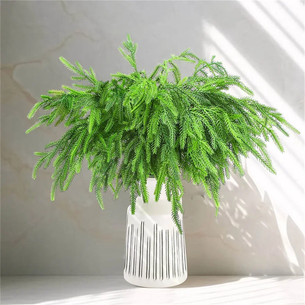 

18 Inch Artificial Christmas Norfolk Pine Branches Faux Christmas Branches DIY Crafts for Xmas Outdoor Home Decor