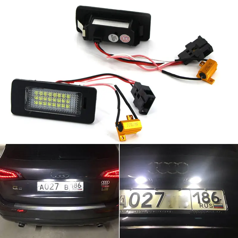 

Светодиодная лампа CANbus для номерного знака для Audi Q5 09 ~ 12 TT 2D Roadster 07 ~ 13 RS5 2D 10 ~ 13 TTRS 2D Roadster 2010 ~ 2013, 2 шт.