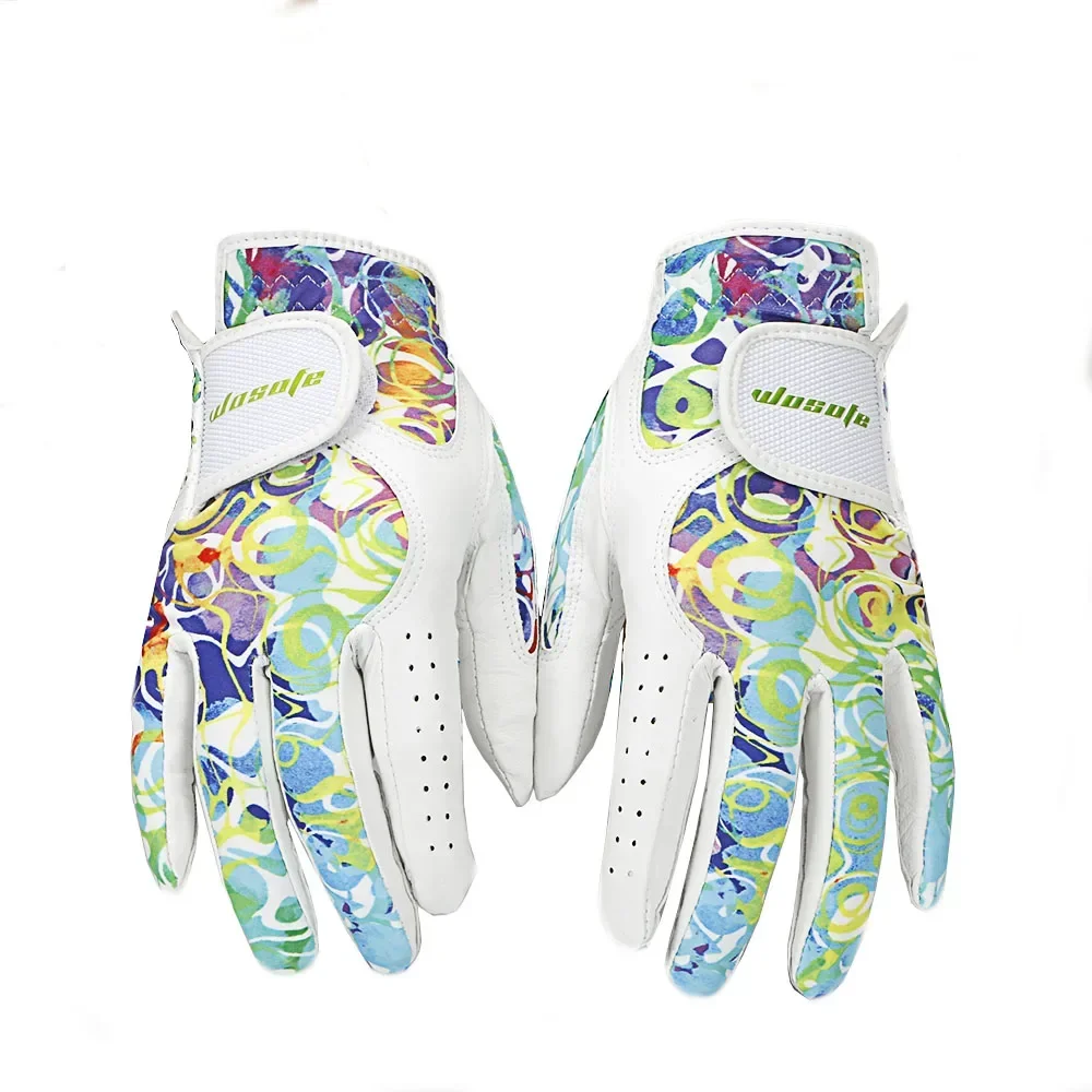1 Pair(2Pcs) Anti-slip Golf Gloves Women's Left and Right Hand Soft Breathable Pure Sheepskin Gloves for Lady Female 18/19/20/21 3