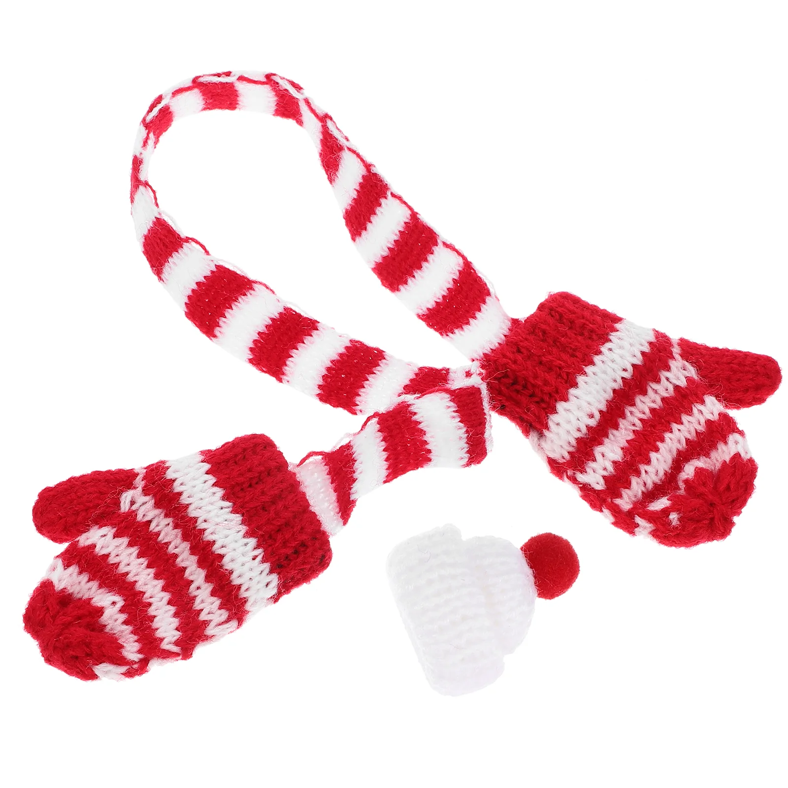 

1 Set Christmas Snowman Mini Hats Scarf Knit Hat Christmas Tree Scarf Decors