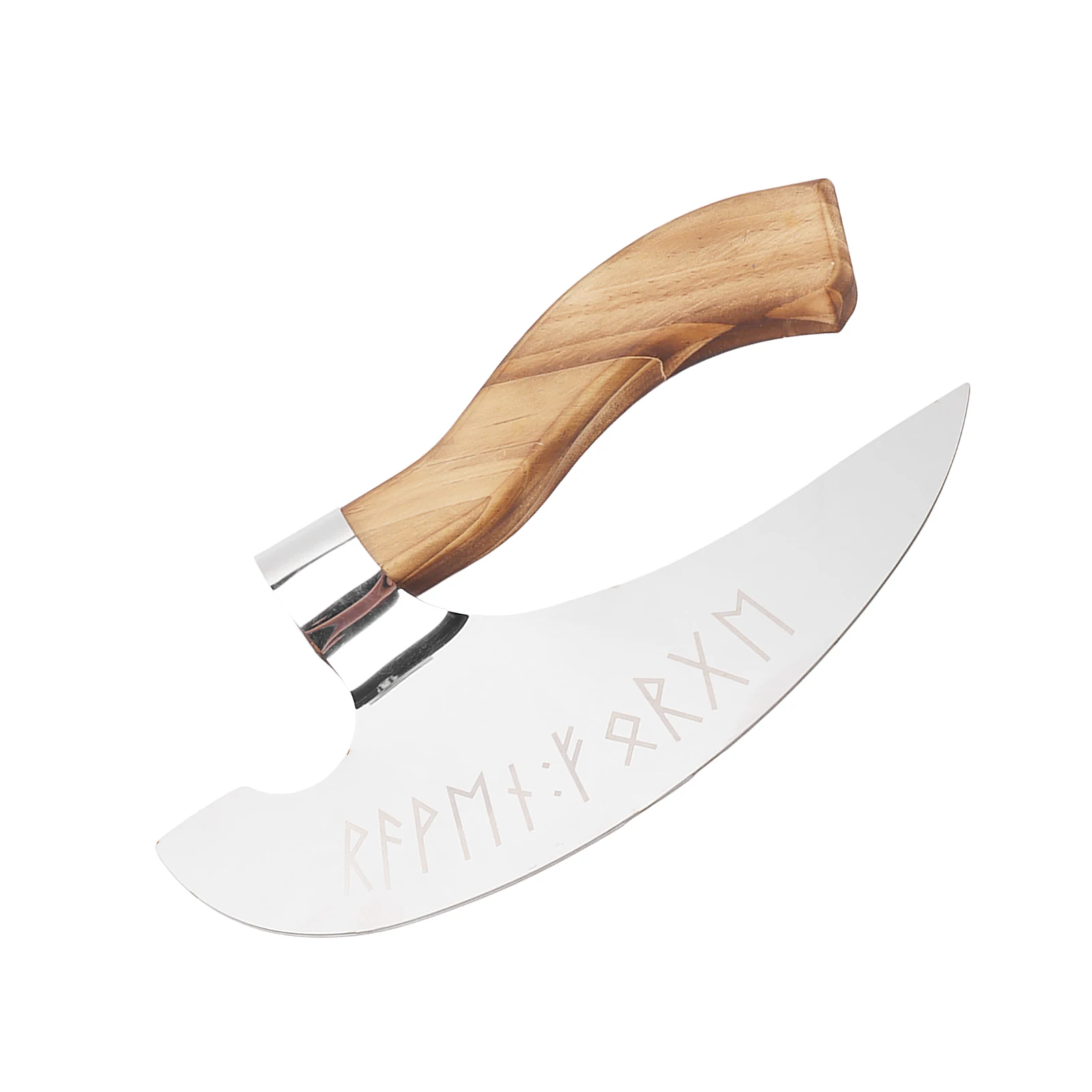 Viking Pizza Axe Handmade Stainless Steel Medieval Pizza Cutter with Pine Wood Handle for Home Restaurant Bar Viking Tool