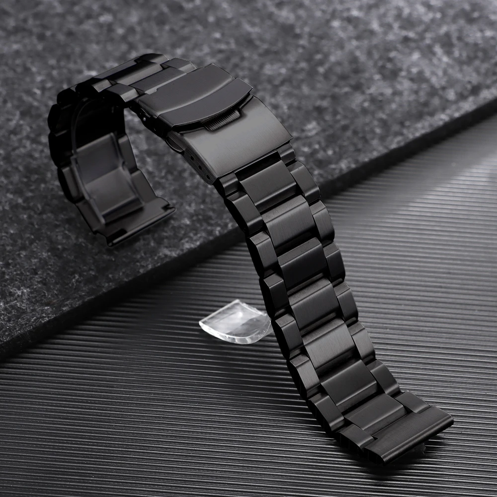 Stainless Steel Watch Band with Folding Buckle - Adjustable Strap