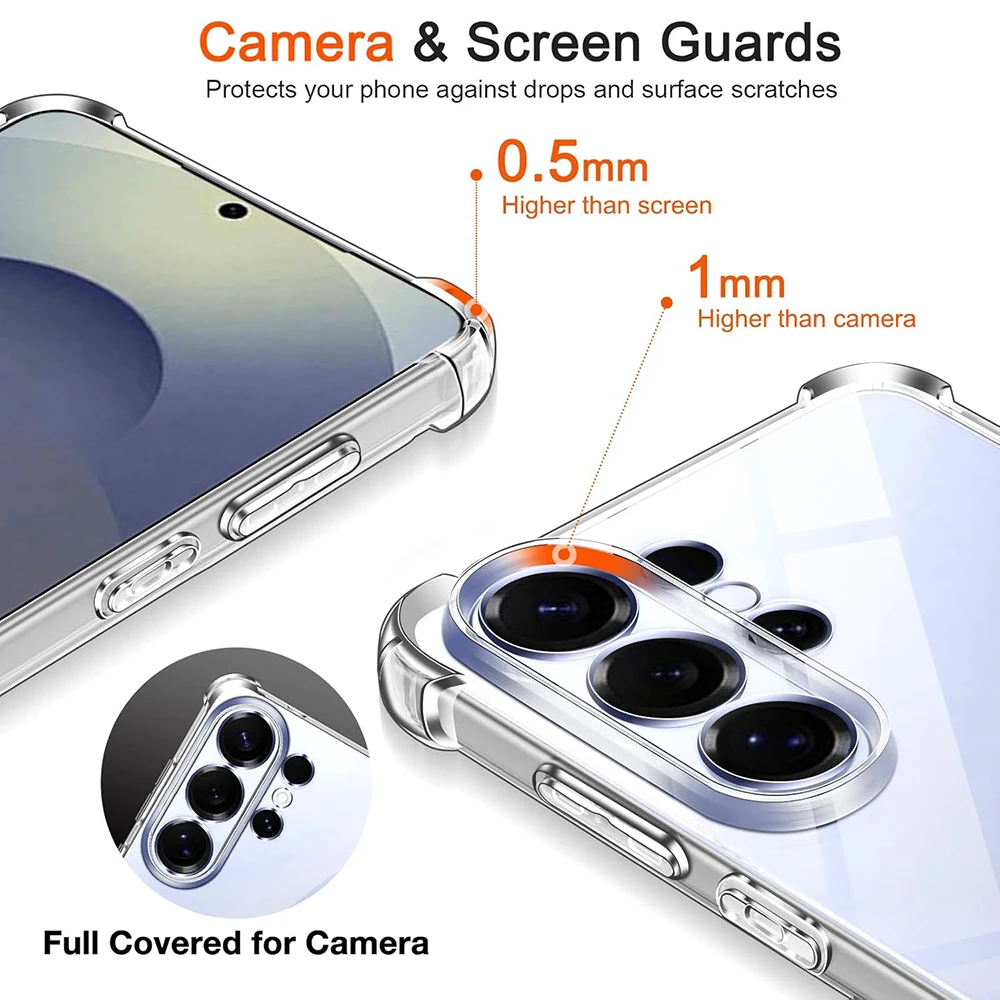 Shockproof Silicone Case - Clear Airbag Soft Shell Cover