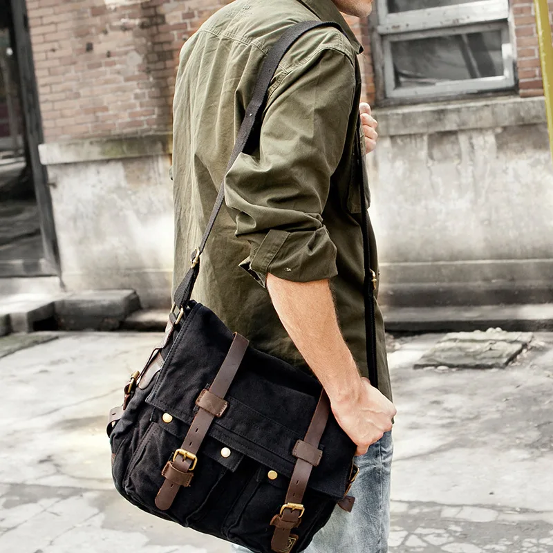 

Canvas Leather Men Messenger Bags Will Smith Big Satchel Shoulder Bags Male Laptop Briefcase Travel Handbag