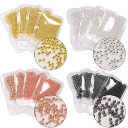 Rose Gold, Silver & Black Mini Steel Ball Nail Art Caviar Charms (Gun Black 3mm)