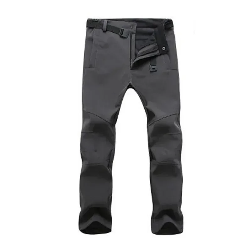 Men Fleece Pants Soft Shell Pants Warm Winter Men Travel Waterproof Outdoor Camping Hiking Fleece Windproof Skiing