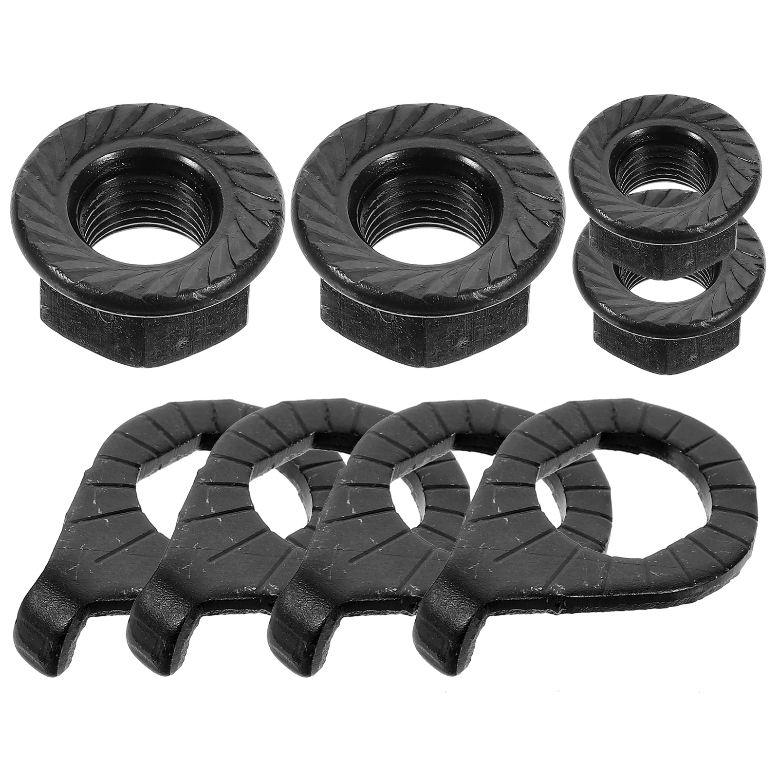

1 Set Bike Nuts Metal Flange Nuts Safety Axle Nuts Protective Washers Kit Axle Nuts for Bike
