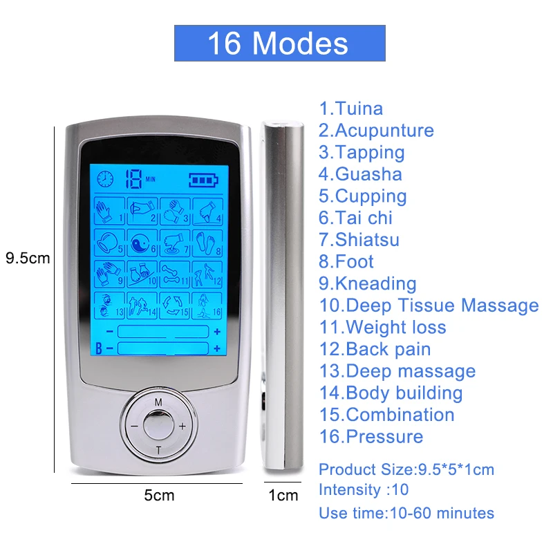 ISTIM EV-805 Decine EMS 4 Canali Combo Dispositivo Di Elettroterapia Decine Unità Per Stimolatore Muscolare E Antidolorifico Senza Farmaci - Foto 5