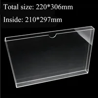 Acrylic Storage Box For A4 Paper Office Data File Card Slot Transparent Plexiglass Book Magazine Display Wall Mounted Holder 1