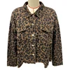 Fashionable and Trendy 2023 Spring Leopard Denim Coat for Women New European and American Style 6