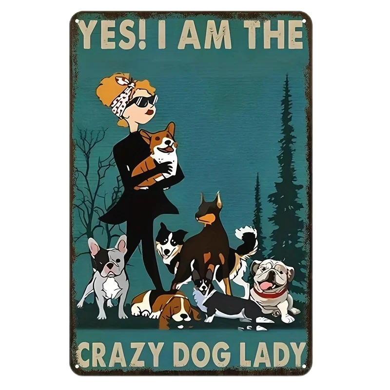 thumbnail image 1 of cartel de hojalata de metal grueso retro, cartel de aluminio con diseño de perro Corgi, carteles novedosos, arte de pared para decoración del hogar, carteles divertidos para el hogar de 8 x 12 pulgada, 1 of 5