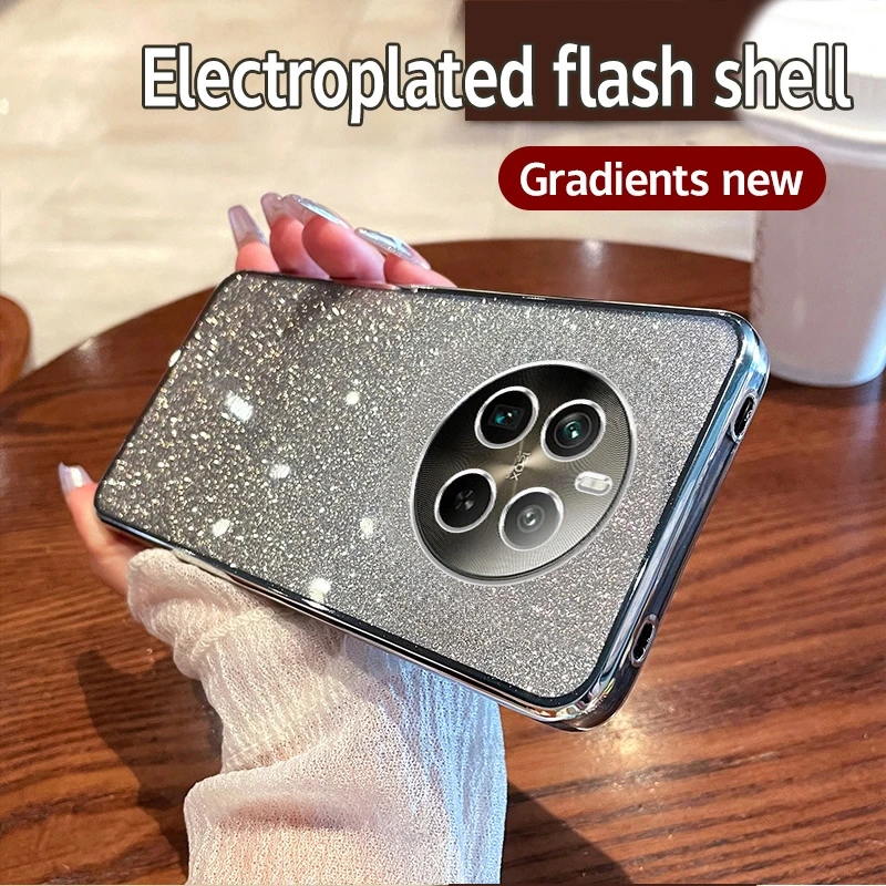 Luxury Gradient Glitter Silicone Plating Back Case