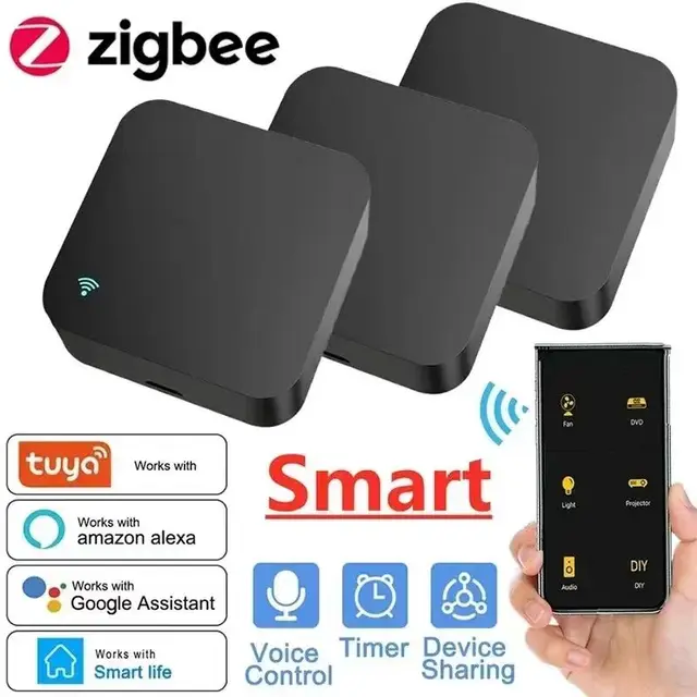 Пульт дистанционного управления Zigbee, универсальный инфракрасный контроллер для умного дома, подходит для ТВ, DVD, работает с Google Home 2