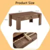 Coffee Table with Hidden Storage,39" Mid Century Modern Coffee Table with Silent Slide and Lock,Wood Rectangle Center Cafe Table 2