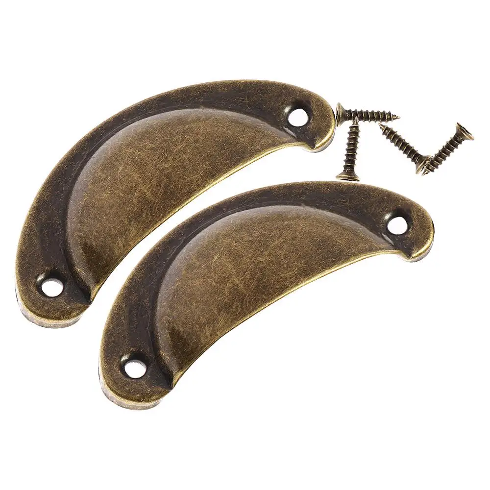 10pcs/lot Retro Box Iron Furniture Cupboard Cabinet Metal Antique Knob Pull Handles Shell