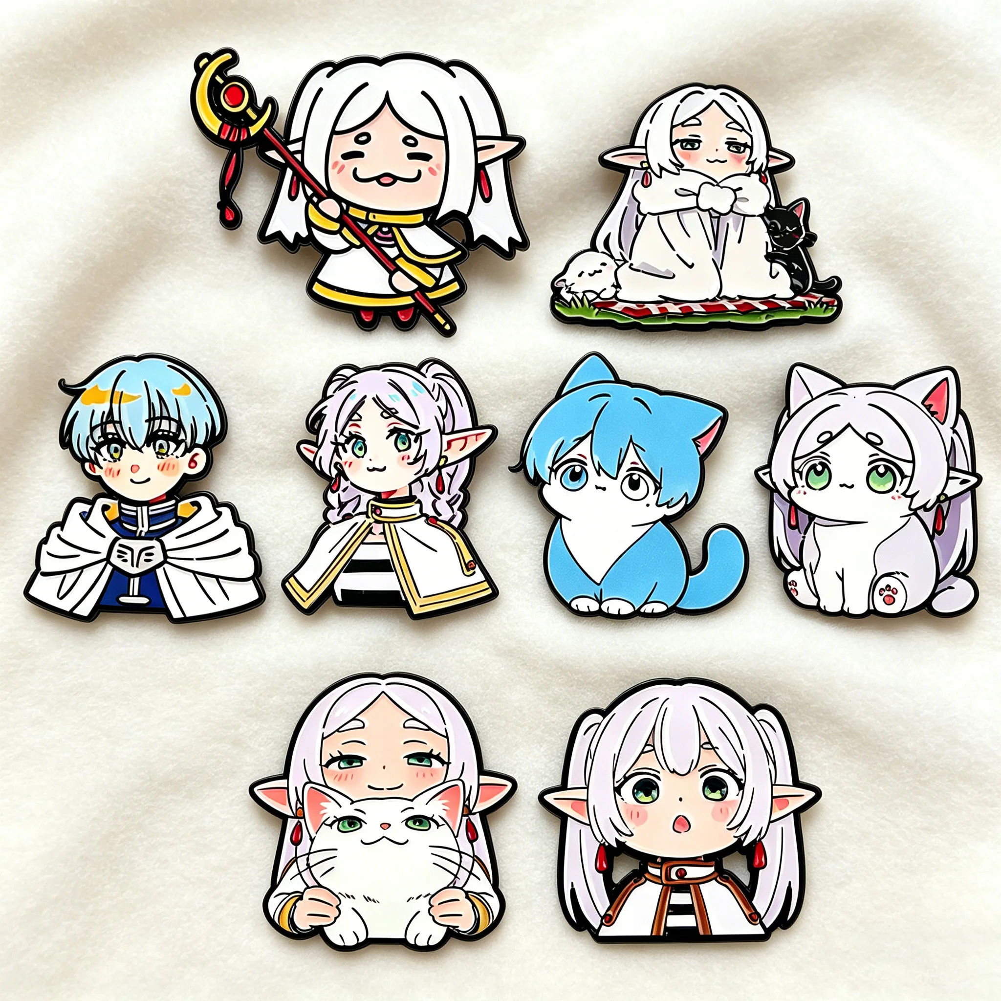 Japanische Anime Frieren Anstecknadeln für Rucksäcke Emaille Pin Frauen Brosche für Kleidung Aktentasche Abzeichen Schmuck Zubehör Geschenke