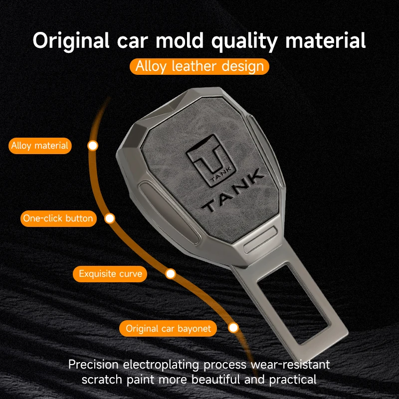 Car Seat Belt Extension Plug Buckle Seatbelt Clip Adjustable Extender For Great Wall GWM Tank 300 City 300 Bord Auto Accessories