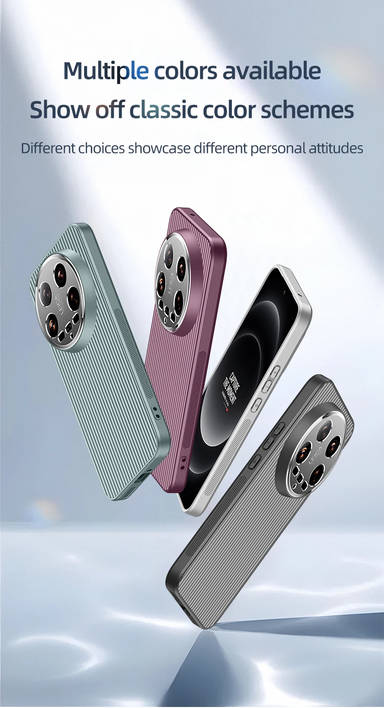 per Xiaomi Mi 14 Redmi K40 Pro Ultra Custodia per telefono 3D Stripe Metal Cover Proteggi fotocamera Opaco Soft Shell Anti-caduta Antiscivolo Fundas_voghion.com