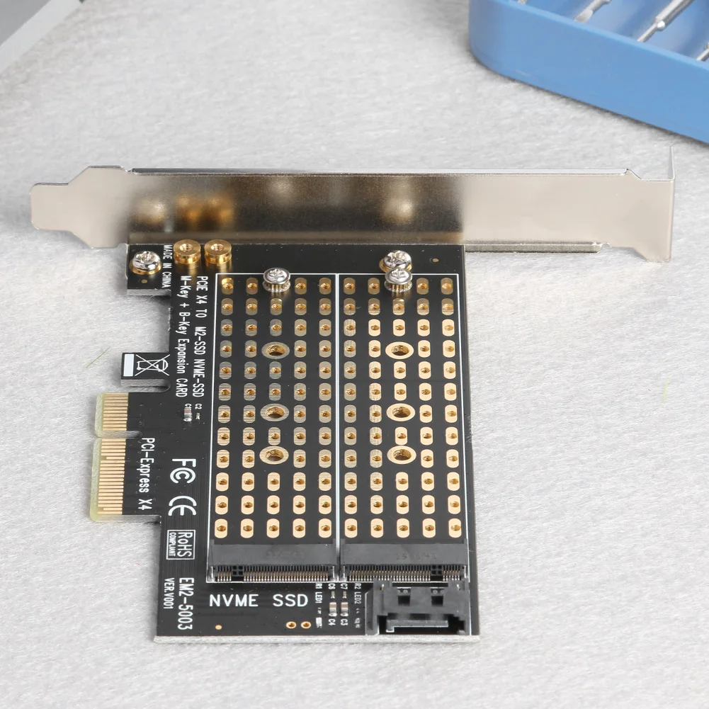 M.2 NVME to PCIE Adapter M+B Key NGFF SSD to PCI-E 3.0 X4 SATA Expansion Card
