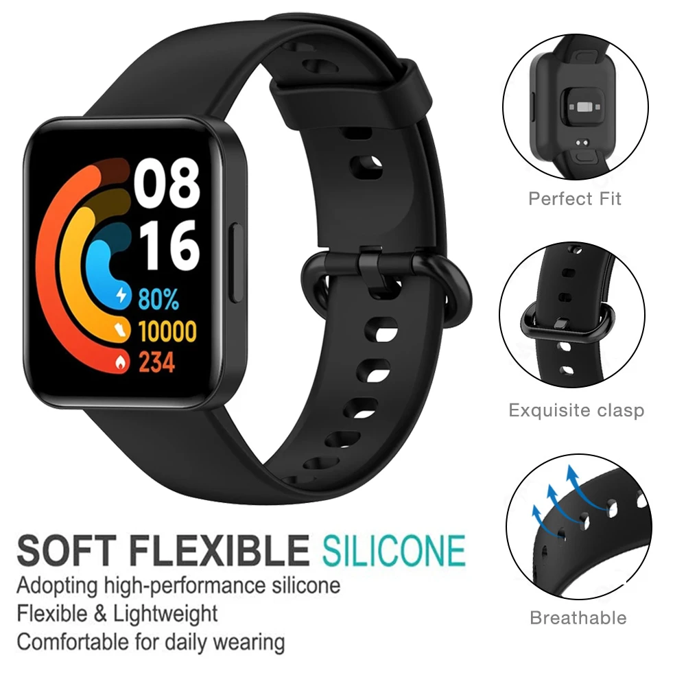 Silicone Replacement Watch Strap for Xiaomi Mi and Redmi Lite Watches