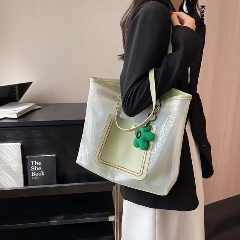 Stylish And Minimalist Tote Bag, Large Capacity Portable Zipper