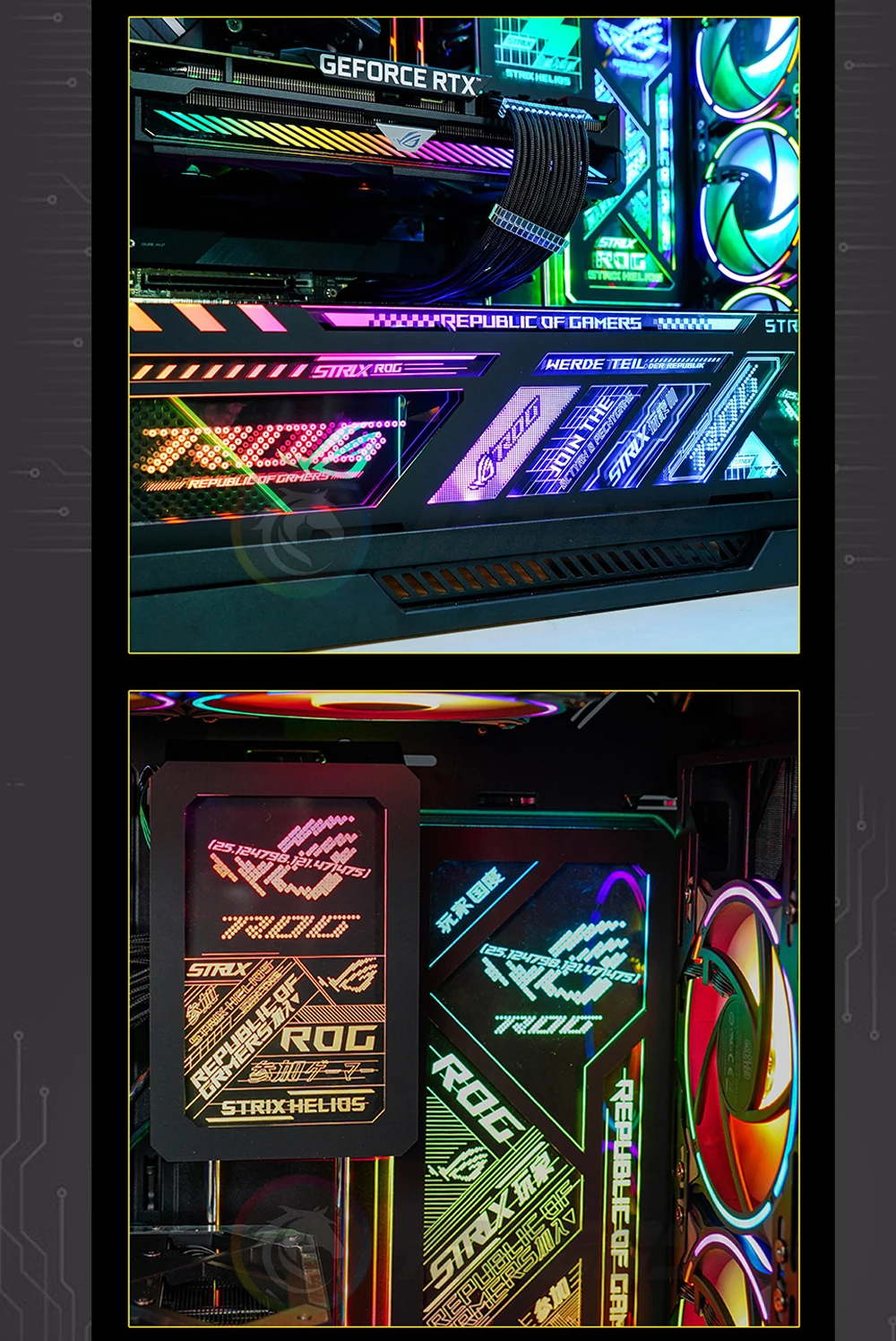 PC Caso Painel RGB Luz Placa Backplate