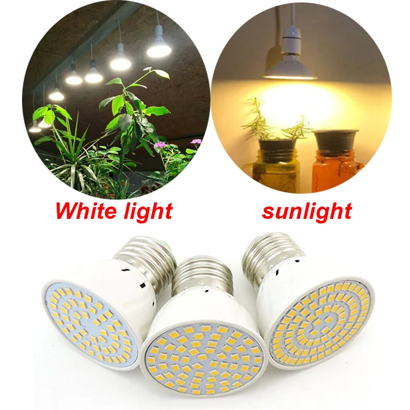 Led lamp lamp e27 socket bombilla's spotlight 48 60 80leds lampara spot kas phytolamp grow plant light smd 2835