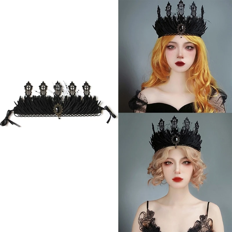 BLESSUME Mary Crown Tiara Headband for Women Goddess Headpiece Dress Up (Style #19