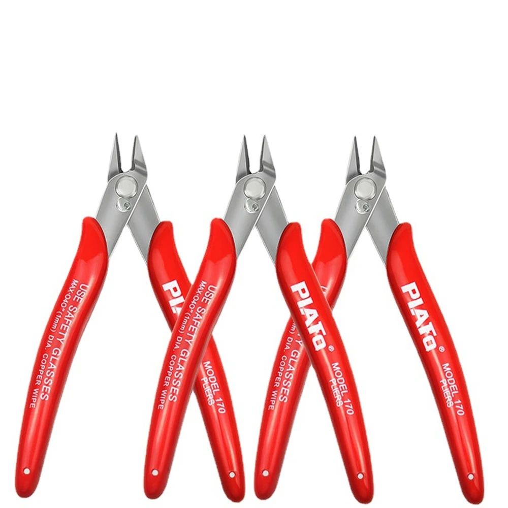 

170 Wire Cutter Cutting Pliers Practical Wire and Cable Cutting Flat-nose Pliers DIY Trimmer Bevel Cutter Red Hand Tools