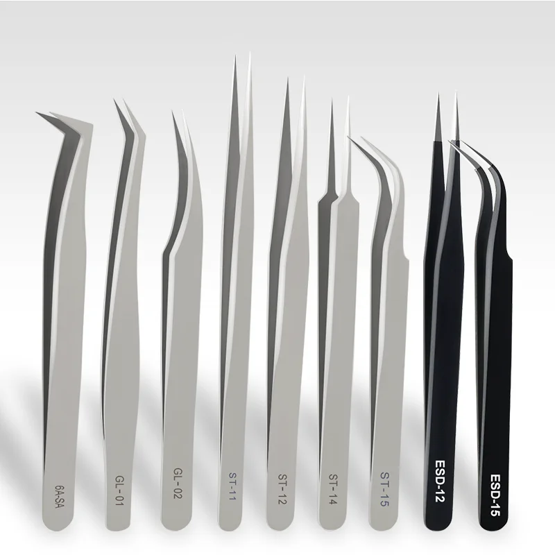 Eyelash Tweezers 6A-SA Eyelash Extension Tools Volume Lashes Stainless Steel Non-magnetic For GAHAMACA